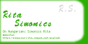 rita simonics business card